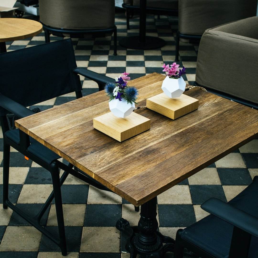 Lyfe Planter - Geodesic Floating Plant Pot with Oak Base | Levitation Technology for Unique Home Decor - UrbanSprout