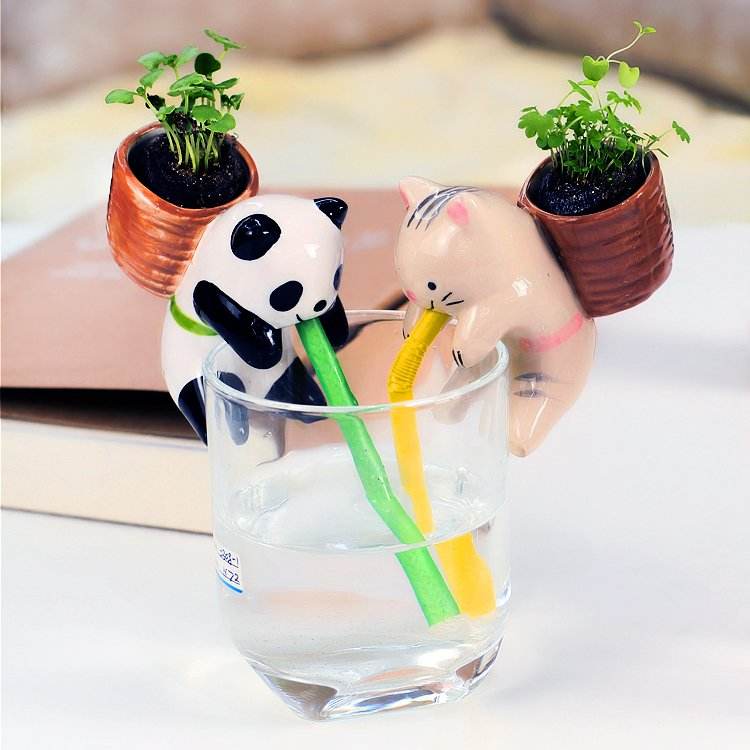 Animal Self Watering Plant Pot – Cute Ceramic Planters with Seeds & Soil for Easy Plant Growth - UrbanSprout