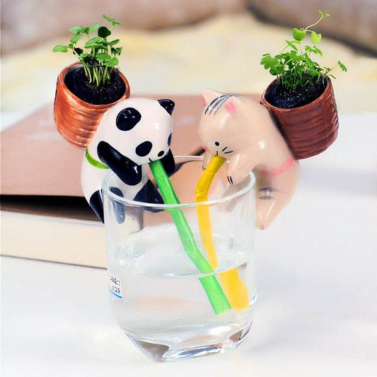 Animal Self Watering Plant Pot – Cute Ceramic Planters with Seeds & Soil for Easy Plant Growth - UrbanSprout