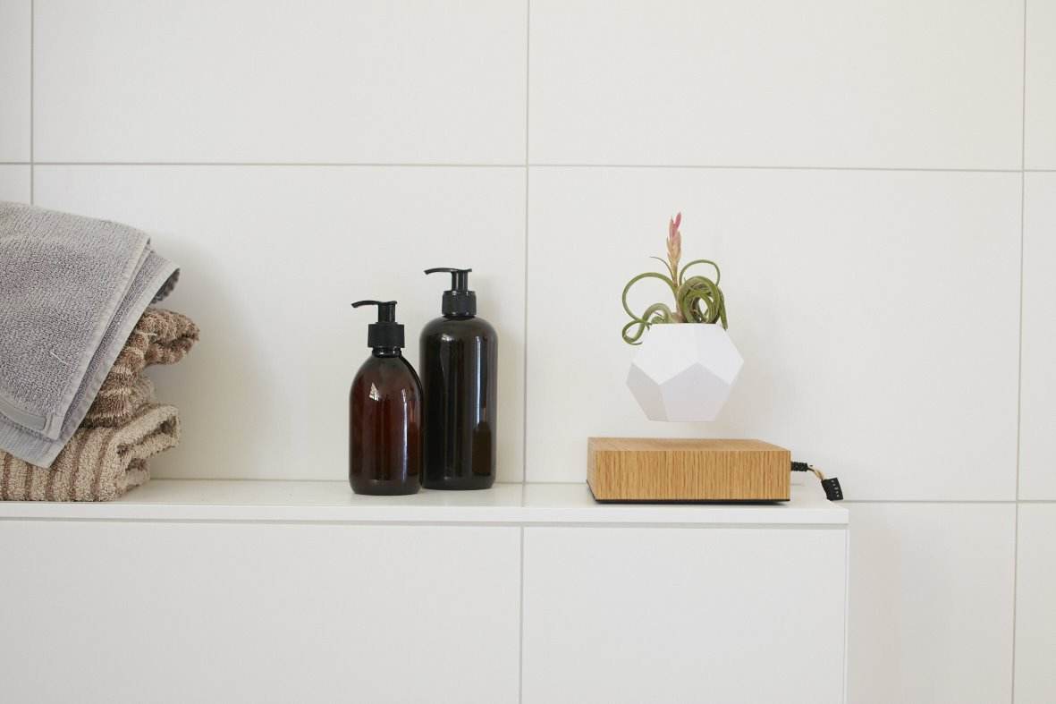 Lyfe Planter - Geodesic Floating Plant Pot with Oak Base | Levitation Technology for Unique Home Decor - UrbanSprout