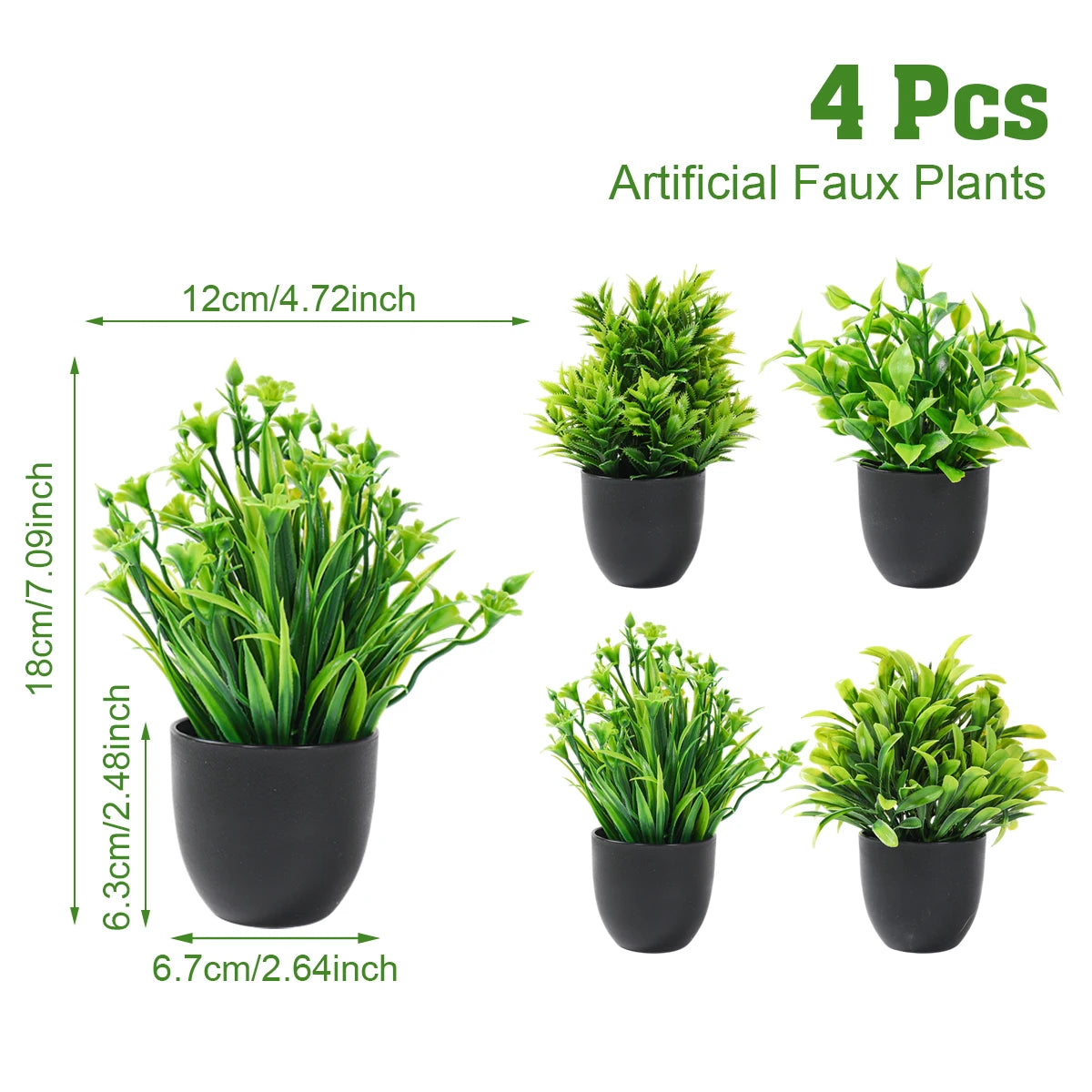 Potted Artificial Green Bonsai Decor