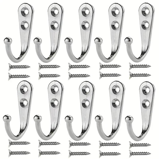 10Pcs Retro Wall Hooks - Heavy Duty Garden Tool Hangers with Screws for Kitchen, Bathroom, Garage & Gardening Organization - UrbanSprout