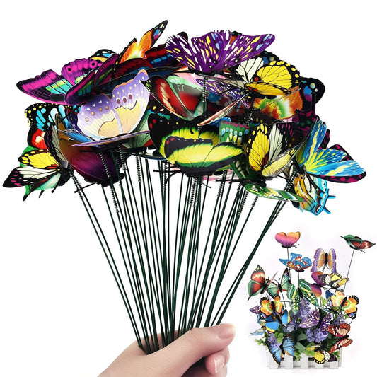 5–24 Pcs 3D Butterfly Garden Stakes – Colorful Outdoor Decor for Flower Pots & Planters - UrbanSprout