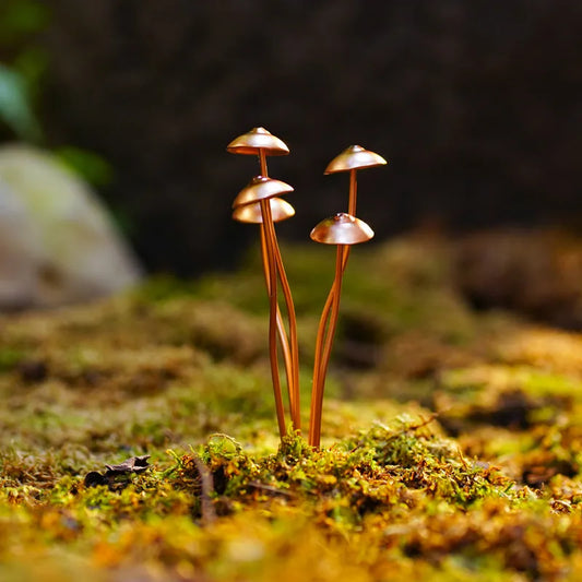 Metal Mushroom Garden Pot Ornament