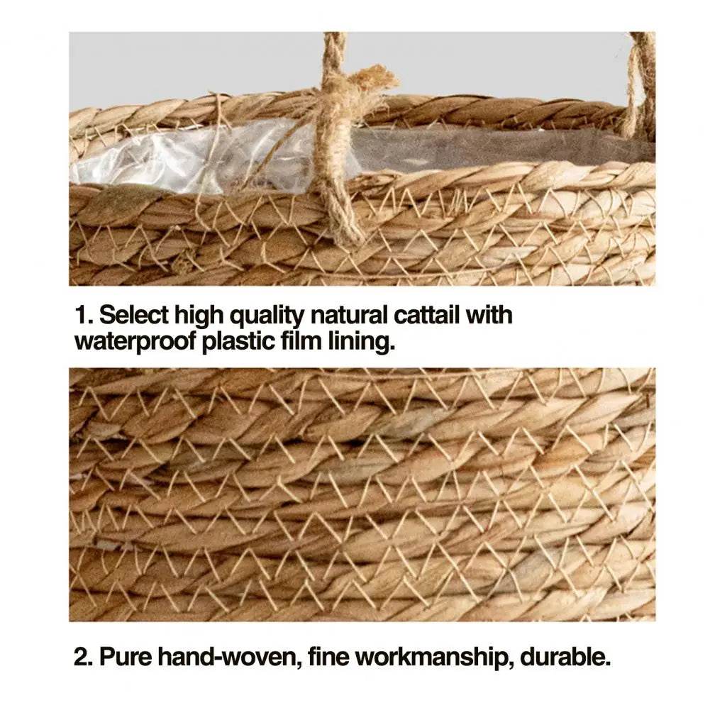Handmade Woven Flower Basket – Strong Load-Bearing Hanging Planter for Indoor & Outdoor Garden, Storage, & Home Decor - UrbanSprout