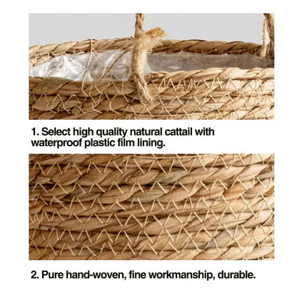 Handmade Woven Flower Basket – Strong Load-Bearing Hanging Planter for Indoor & Outdoor Garden, Storage, & Home Decor - UrbanSprout