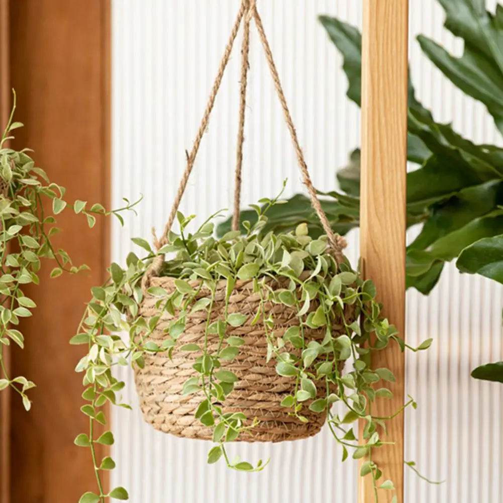 Handmade Woven Flower Basket – Strong Load-Bearing Hanging Planter for Indoor & Outdoor Garden, Storage, & Home Decor - UrbanSprout