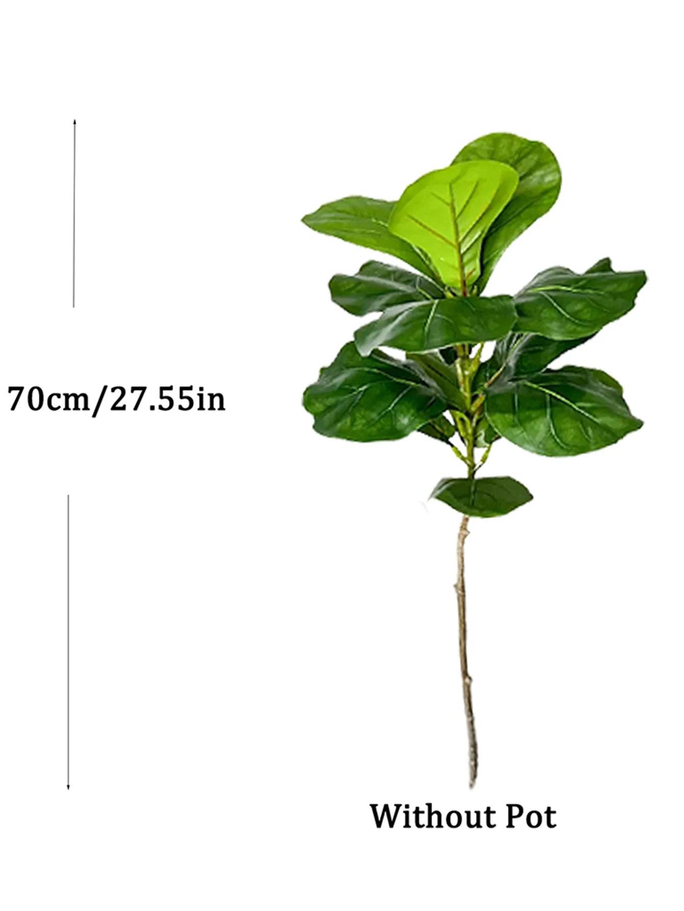 Large Artificial Ficus Tree (70–135cm) – Lifelike Rubber Plant with Fiddle Leaf for Indoor & Outdoor Home Garden Decor - UrbanSprout