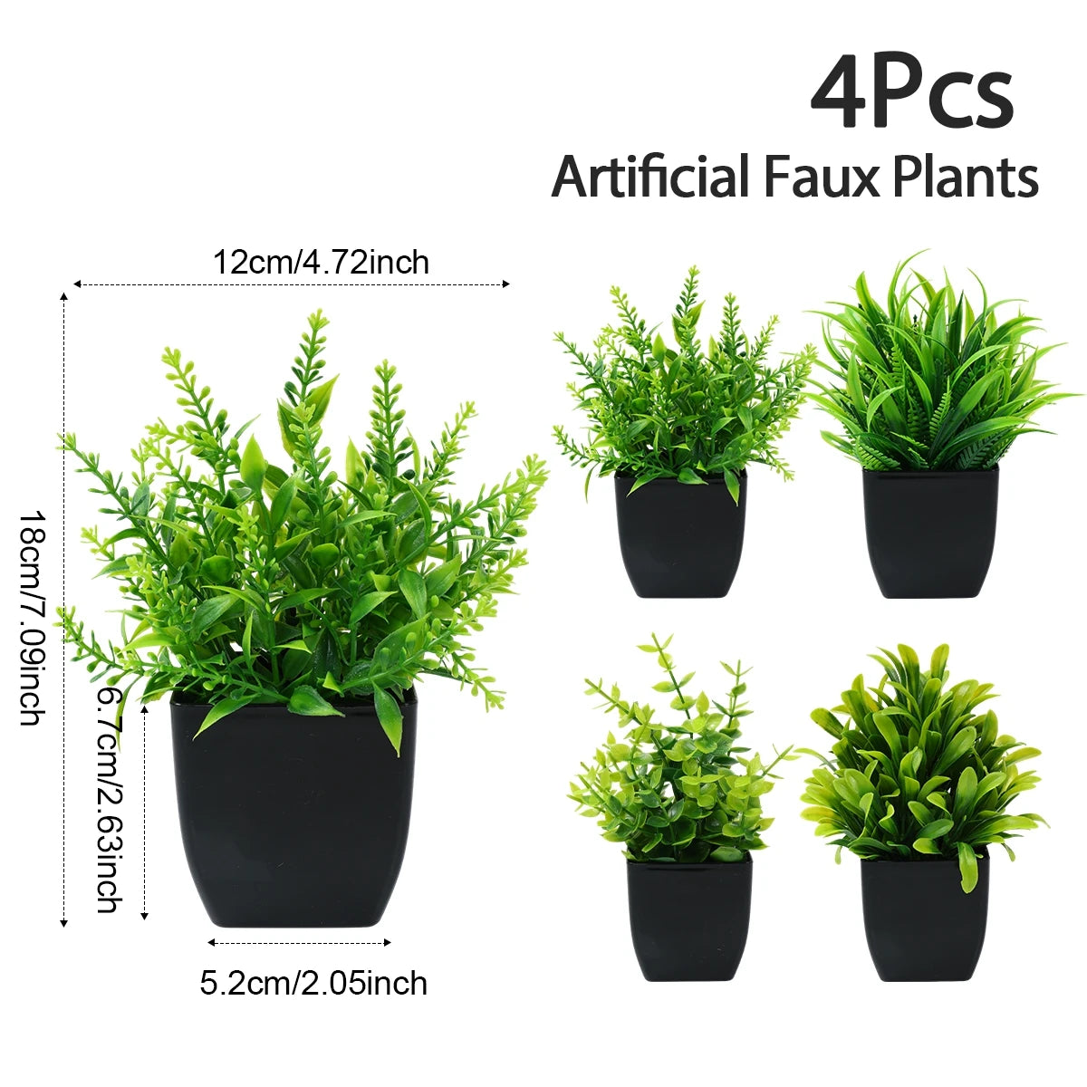 Potted Artificial Green Bonsai Decor