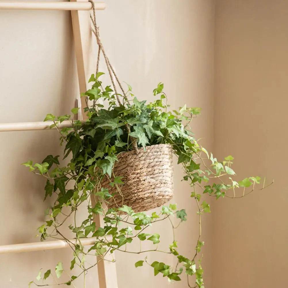 Handmade Woven Flower Basket – Strong Load-Bearing Hanging Planter for Indoor & Outdoor Garden, Storage, & Home Decor - UrbanSprout