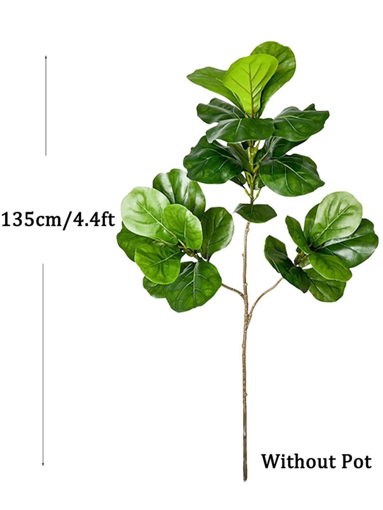 Large Artificial Ficus Tree (70–135cm) – Lifelike Rubber Plant with Fiddle Leaf for Indoor & Outdoor Home Garden Decor - UrbanSprout
