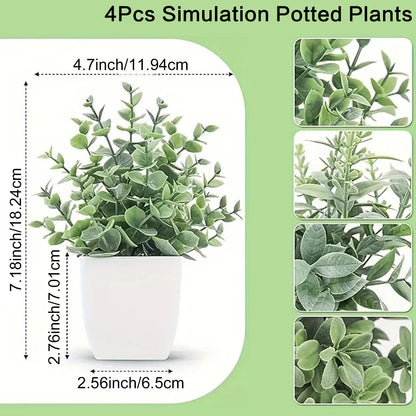 Potted Artificial Green Bonsai Decor