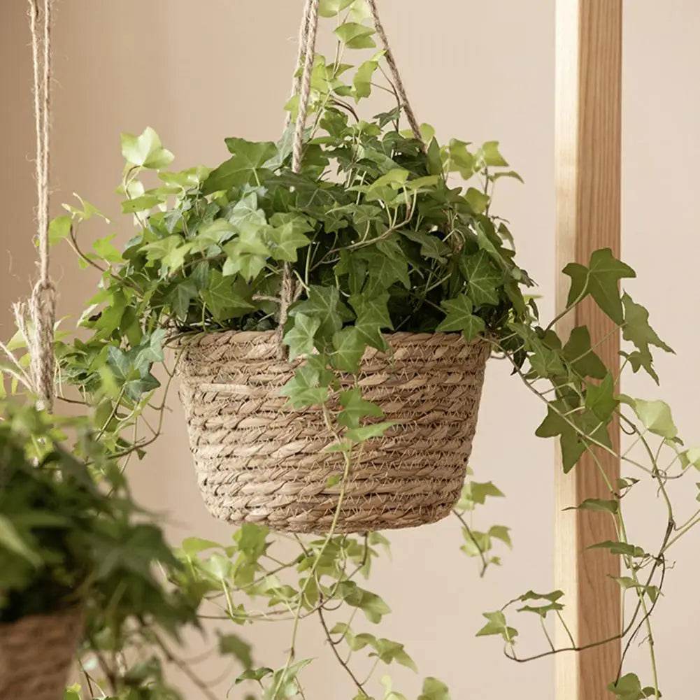 Handmade Woven Flower Basket – Strong Load-Bearing Hanging Planter for Indoor & Outdoor Garden, Storage, & Home Decor - UrbanSprout