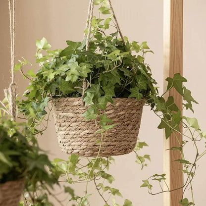 Handmade Woven Flower Basket – Strong Load-Bearing Hanging Planter for Indoor & Outdoor Garden, Storage, & Home Decor - UrbanSprout