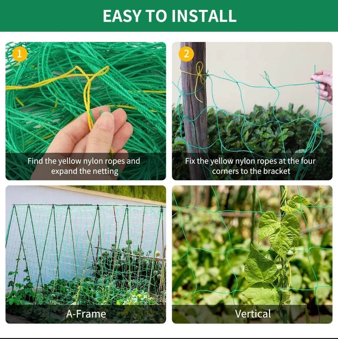 Heavy-Duty Nylon Plant Trellis Netting for Climbing Plants and Vegetables - UrbanSprout