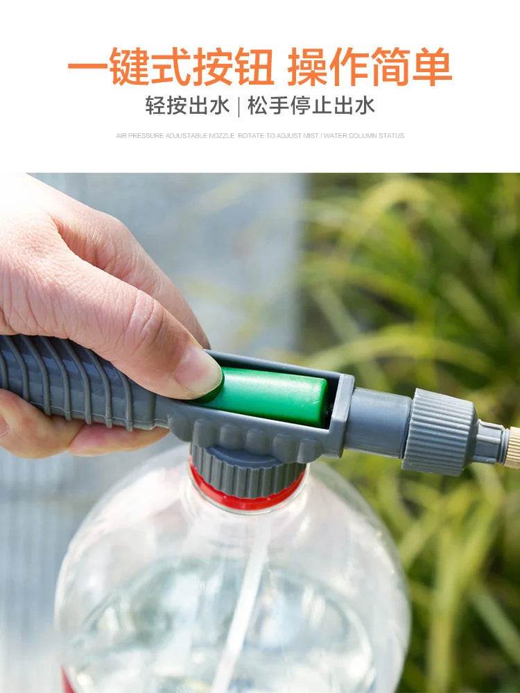 High-Pressure Manual Garden Sprayer Nozzle – Adjustable Bottle Spray Head for Plant Watering & Agricultural Use - UrbanSprout