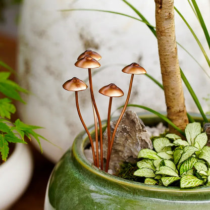 Metal Mushroom Garden Pot Ornament