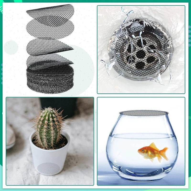 Pot Hole Mesh Pad Mat Grid with Round Drainage Hole Screen - Prevent Soil Loss & Improve Drainage for Bonsai, Flowers, and Plants - UrbanSprout