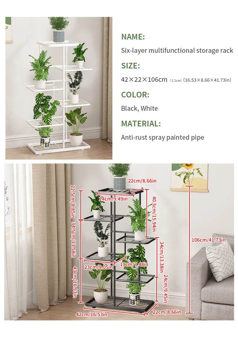 Metal Plant Stand – 4/5/6 Tier Flowerpot Organizer Rack for Indoor Use - UrbanSprout