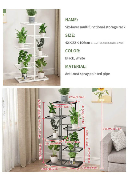 Metal Plant Stand – 4/5/6 Tier Flowerpot Organizer Rack for Indoor Use - UrbanSprout