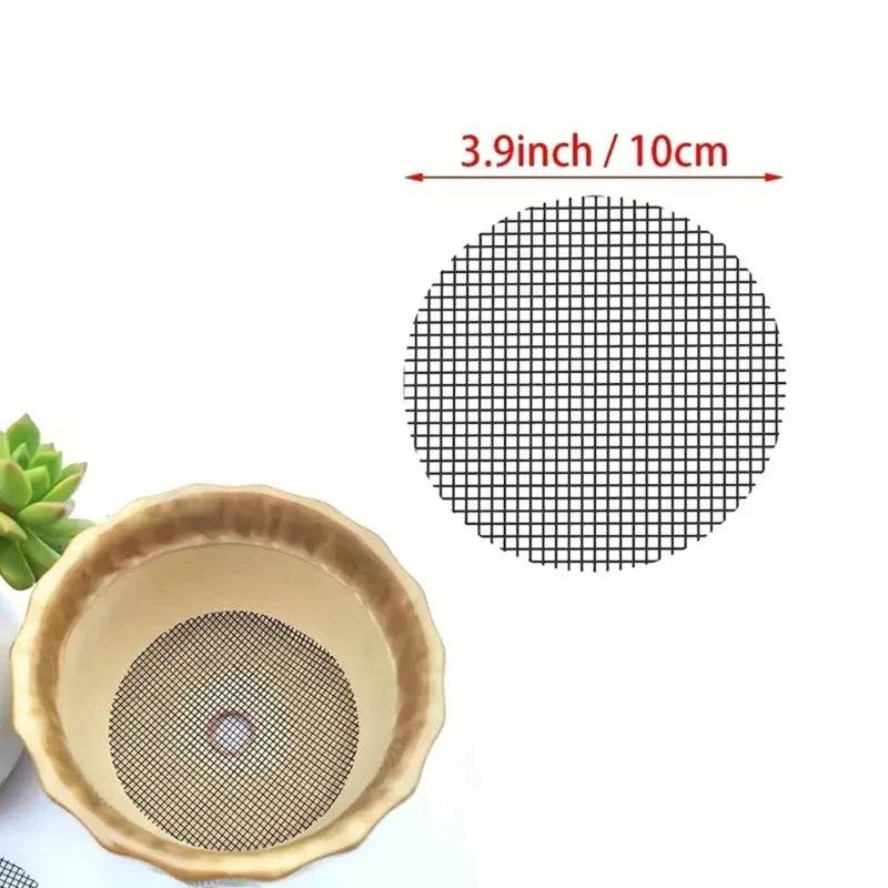 Pot Hole Mesh Pad Mat Grid with Round Drainage Hole Screen - Prevent Soil Loss & Improve Drainage for Bonsai, Flowers, and Plants - UrbanSprout