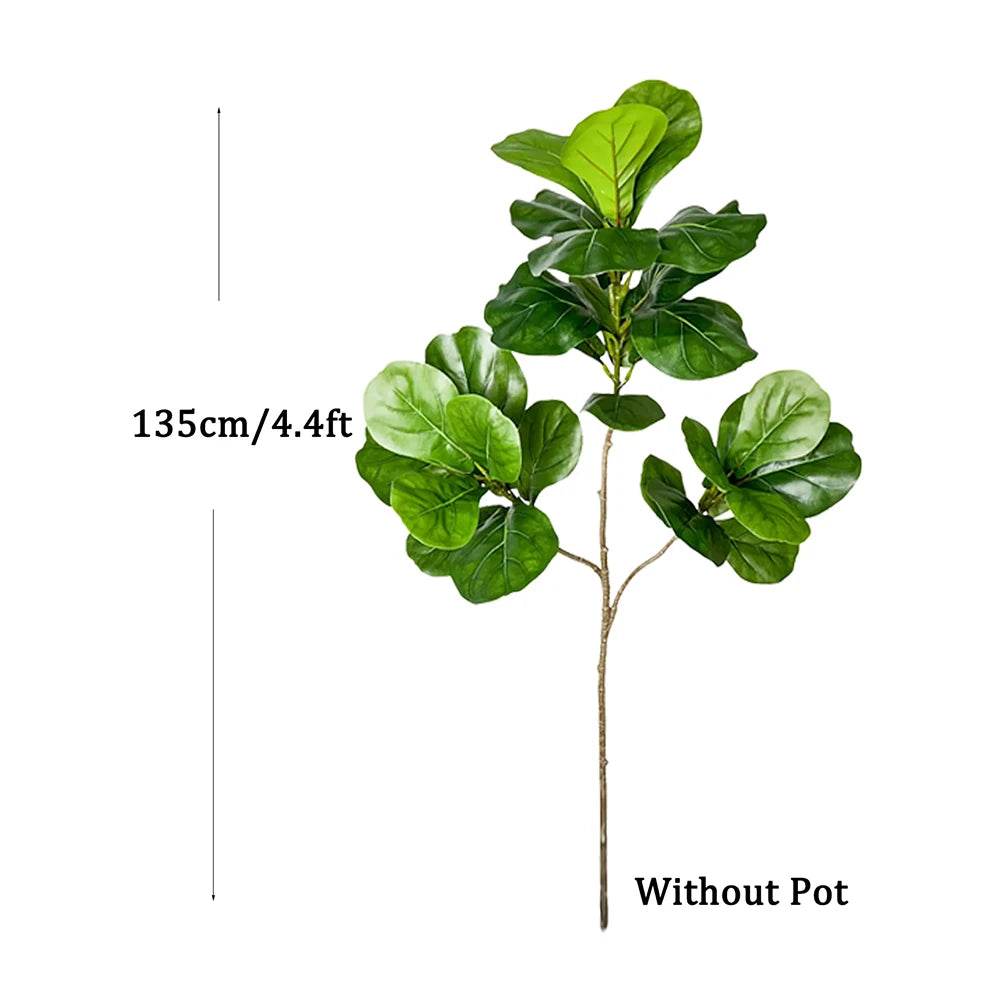 Large Artificial Ficus Tree (70–135cm) – Lifelike Rubber Plant with Fiddle Leaf for Indoor & Outdoor Home Garden Decor - UrbanSprout