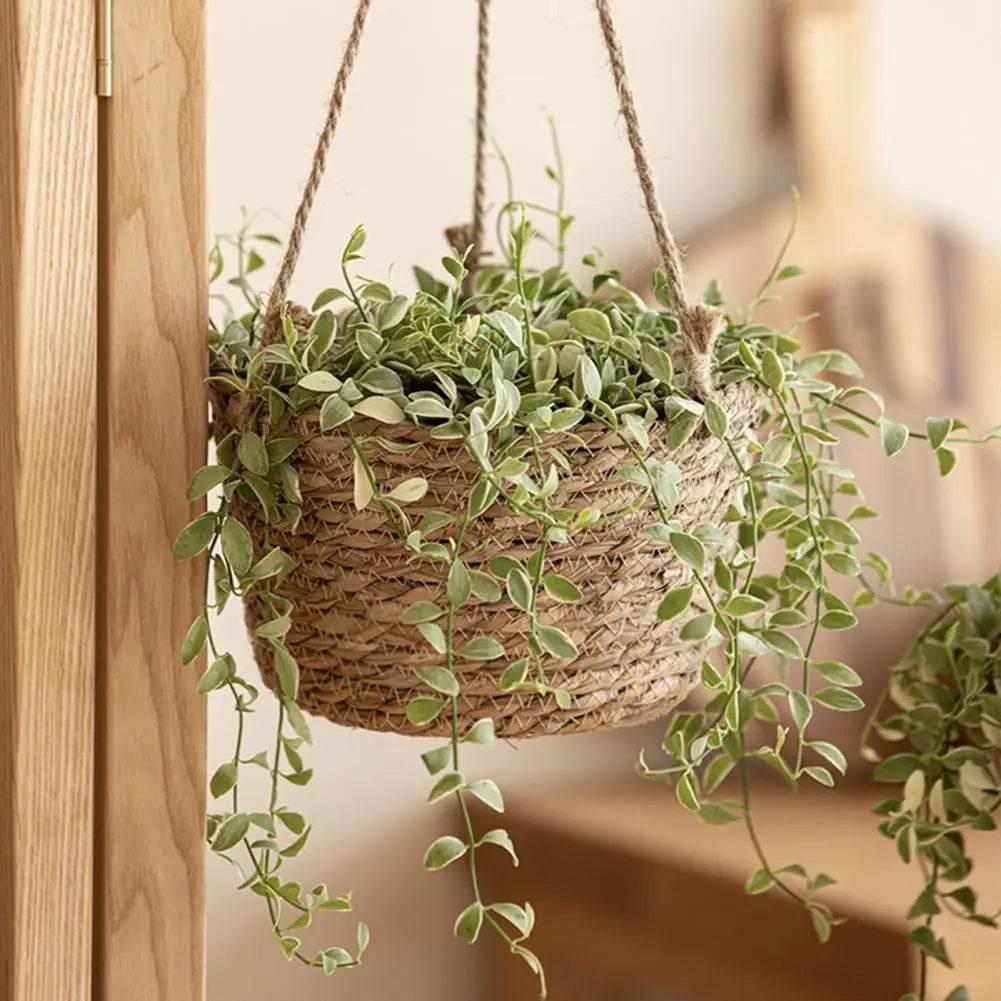 Handmade Woven Flower Basket – Strong Load-Bearing Hanging Planter for Indoor & Outdoor Garden, Storage, & Home Decor - UrbanSprout