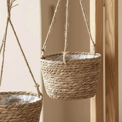 Handmade Woven Flower Basket – Strong Load-Bearing Hanging Planter for Indoor & Outdoor Garden, Storage, & Home Decor - UrbanSprout