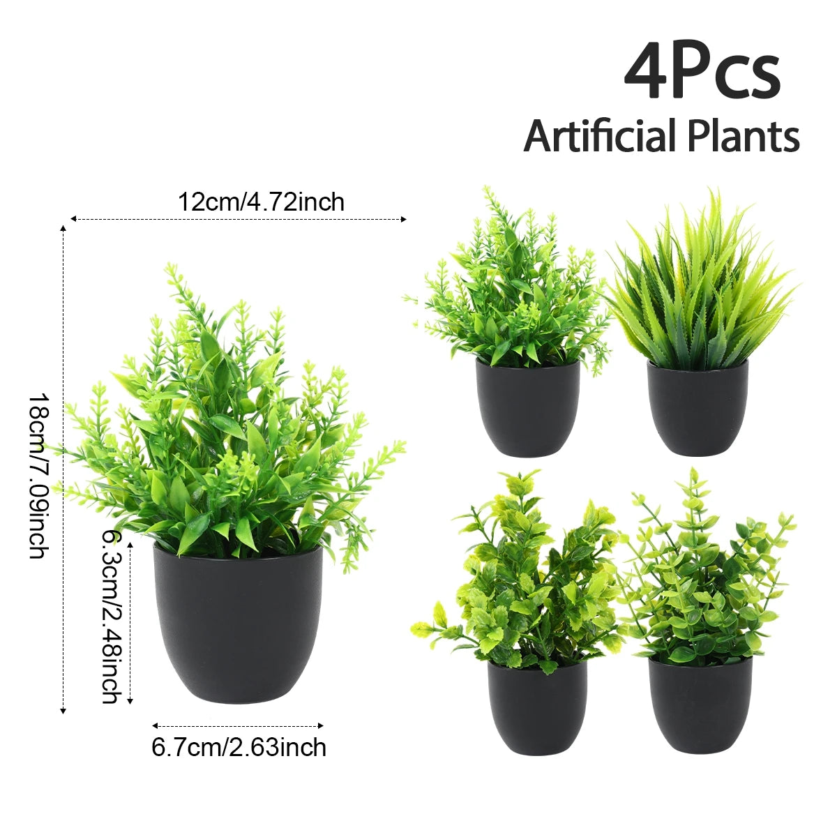 Potted Artificial Green Bonsai Decor
