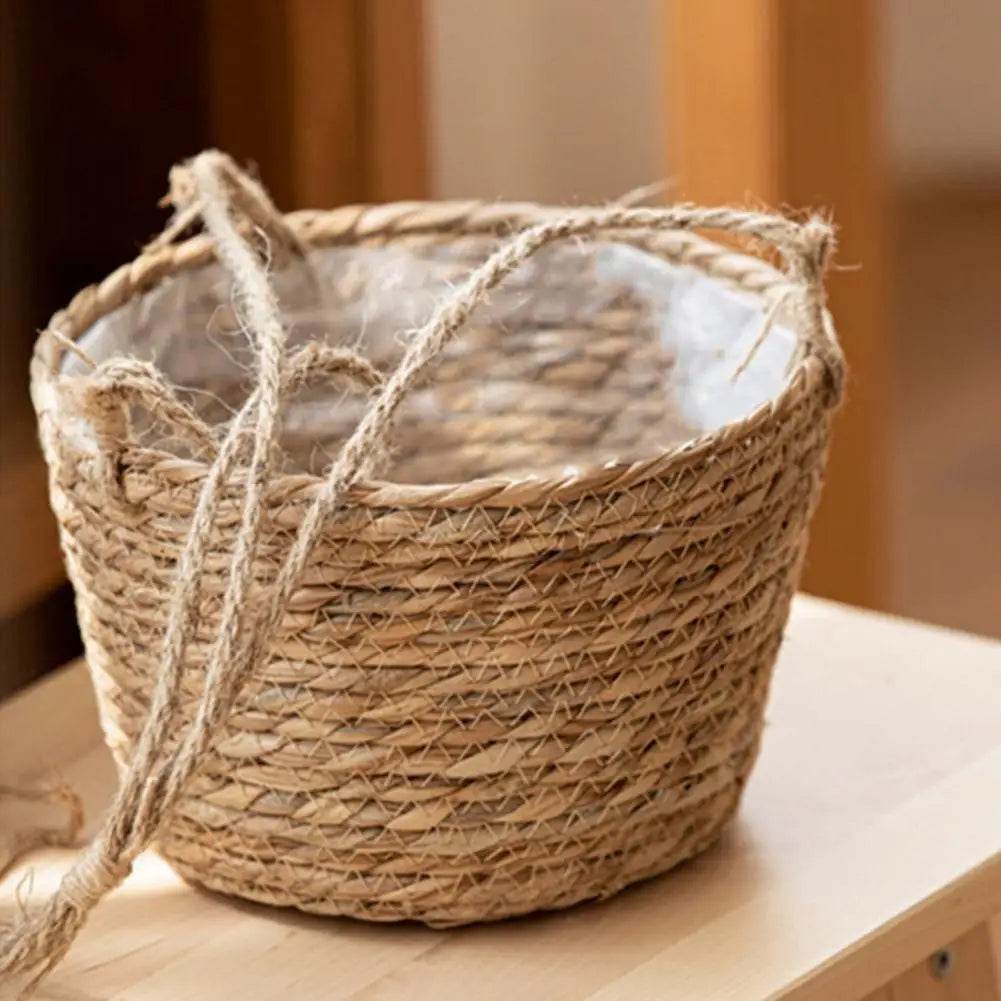 Handmade Woven Flower Basket – Strong Load-Bearing Hanging Planter for Indoor & Outdoor Garden, Storage, & Home Decor - UrbanSprout
