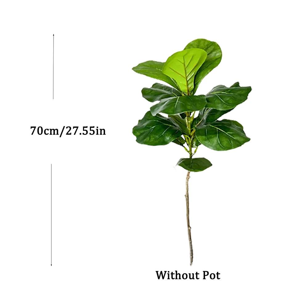 Large Artificial Ficus Tree (70–135cm) – Lifelike Rubber Plant with Fiddle Leaf for Indoor & Outdoor Home Garden Decor - UrbanSprout