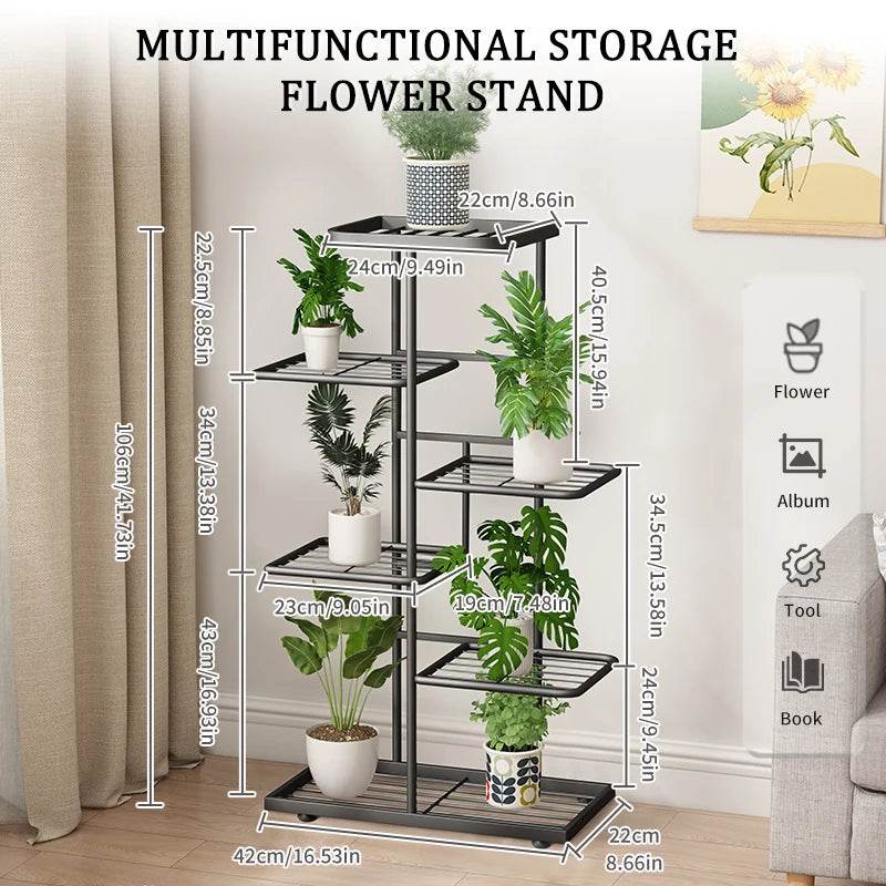 Metal Plant Stand – 4/5/6 Tier Flowerpot Organizer Rack for Indoor Use - UrbanSprout