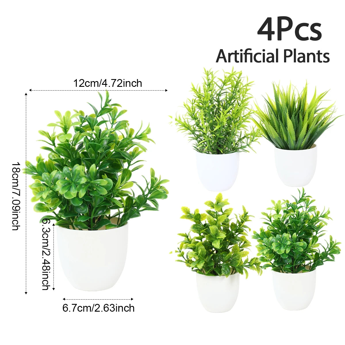 Potted Artificial Green Bonsai Decor