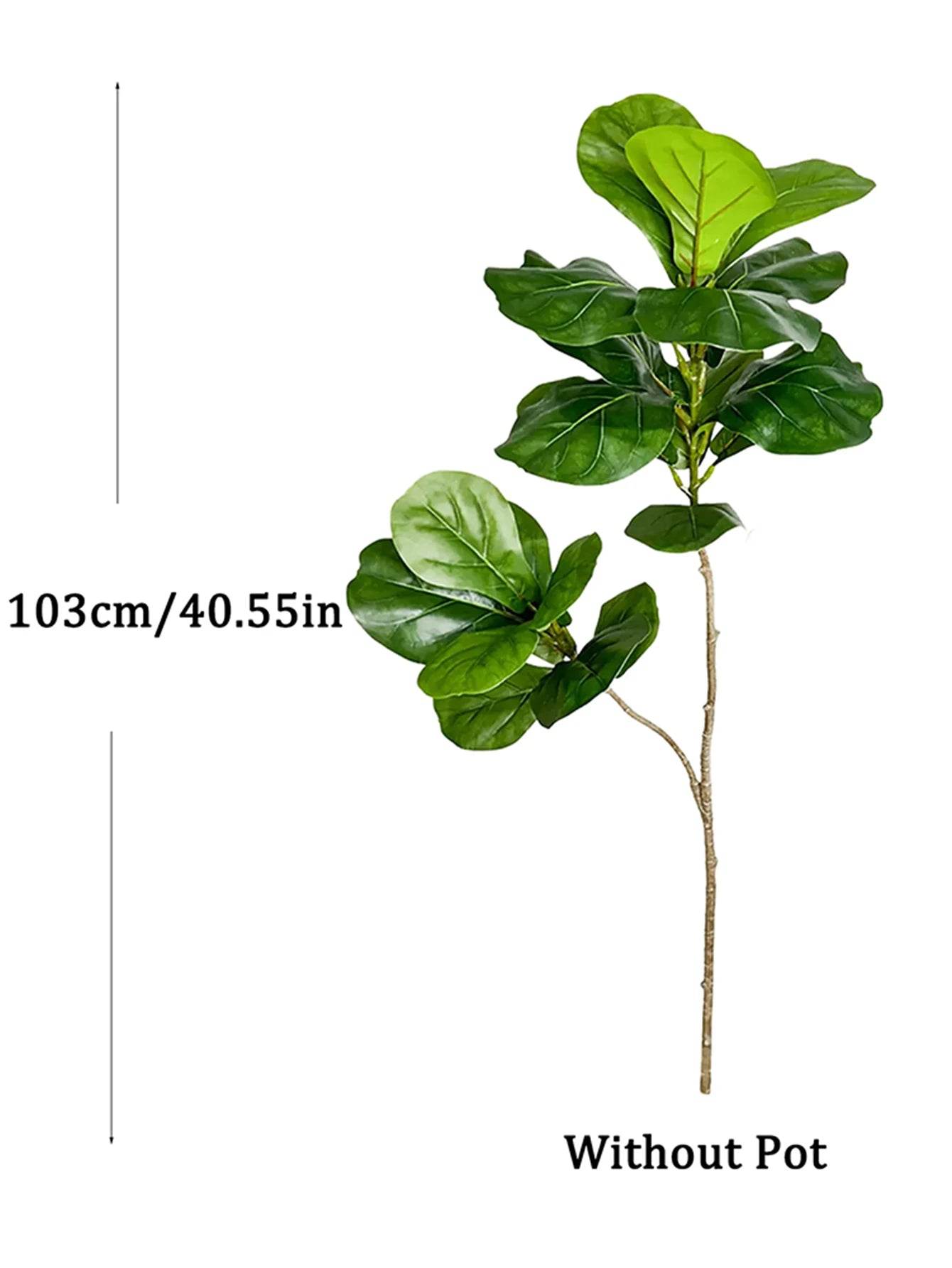 Large Artificial Ficus Tree (70–135cm) – Lifelike Rubber Plant with Fiddle Leaf for Indoor & Outdoor Home Garden Decor - UrbanSprout