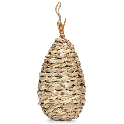 Handwoven Grass Nest Hibiscus Gourd Bird House – Natural & Eco-Friendly
