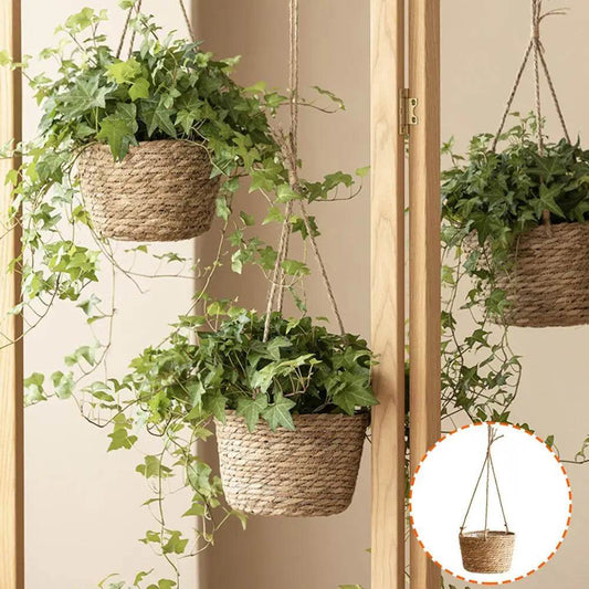 Handmade Woven Flower Basket – Strong Load-Bearing Hanging Planter for Indoor & Outdoor Garden, Storage, & Home Decor - UrbanSprout