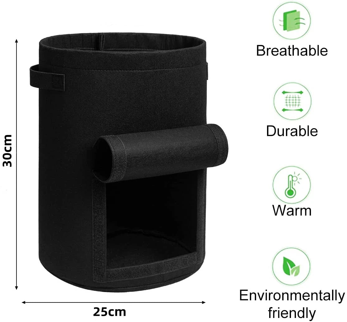 3 Size Felt plant grow bags nonwoven fabric garden potato pot greenhouse vegetable growing bags moisturizing vertical tools
