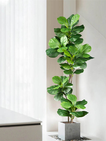 Large Artificial Ficus Tree (70–135cm) – Lifelike Rubber Plant with Fiddle Leaf for Indoor & Outdoor Home Garden Decor - UrbanSprout
