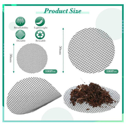 Pot Hole Mesh Pad Mat Grid with Round Drainage Hole Screen - Prevent Soil Loss & Improve Drainage for Bonsai, Flowers, and Plants - UrbanSprout