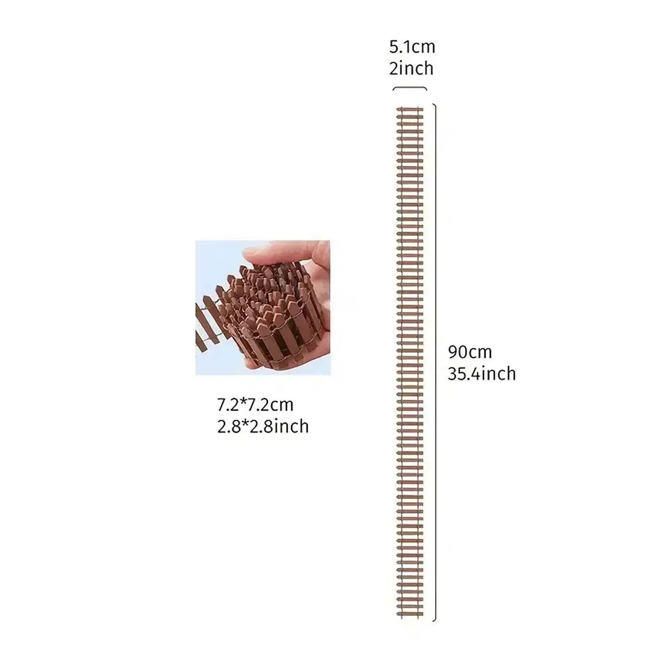 90cm Rectangular Fence Planter – Small Outdoor Succulent Garden Planter with Mini Wooden Fence for Decorative Gardening - UrbanSprout