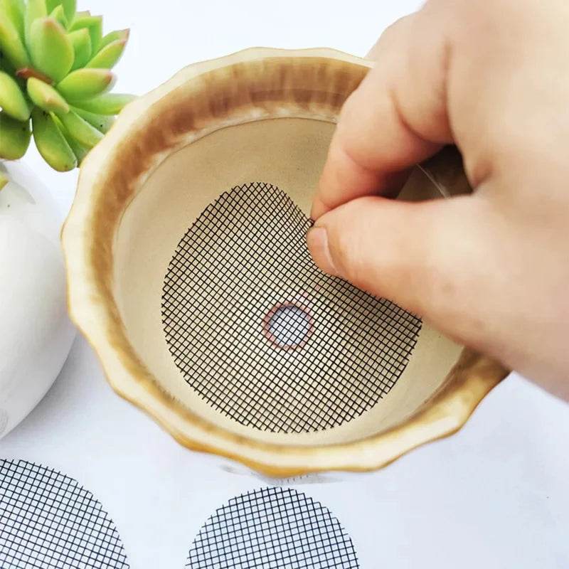 Pot Hole Mesh Pad Mat Grid with Round Drainage Hole Screen - Prevent Soil Loss & Improve Drainage for Bonsai, Flowers, and Plants - UrbanSprout