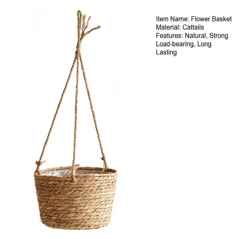 Handmade Woven Flower Basket – Strong Load-Bearing Hanging Planter for Indoor & Outdoor Garden, Storage, & Home Decor - UrbanSprout