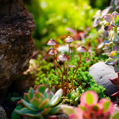Metal Mushroom Garden Pot Ornament