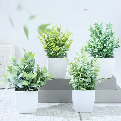 Potted Artificial Green Bonsai Decor