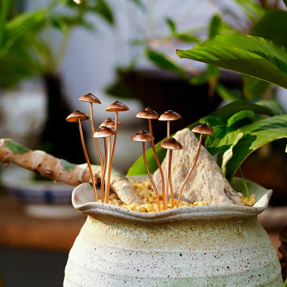 Metal Mushroom Garden Pot Ornament