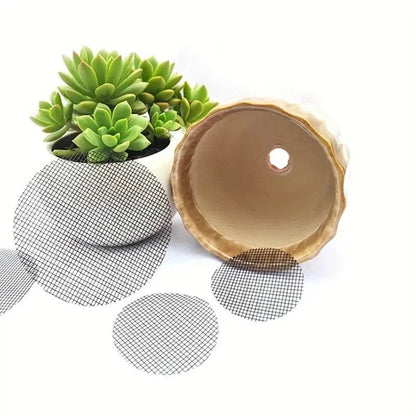 Pot Hole Mesh Pad Mat Grid with Round Drainage Hole Screen - Prevent Soil Loss & Improve Drainage for Bonsai, Flowers, and Plants - UrbanSprout