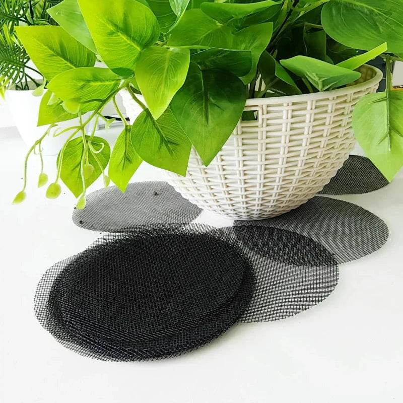 Pot Hole Mesh Pad Mat Grid with Round Drainage Hole Screen - Prevent Soil Loss & Improve Drainage for Bonsai, Flowers, and Plants - UrbanSprout