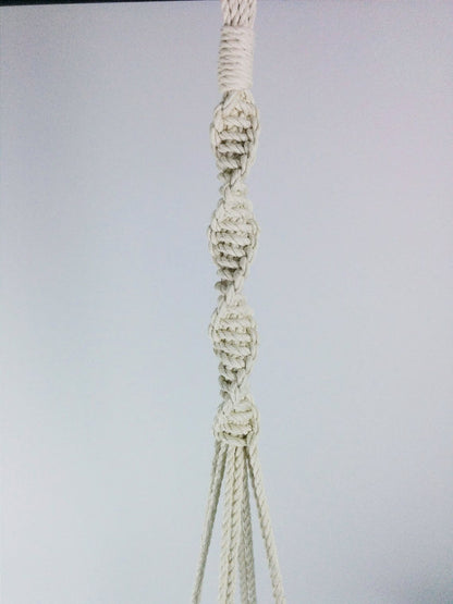Handcrafted Macrame Plant Hanger – Natural Cotton Rope with Copper Accents – 54” Indoor Hanging Planter for Pots Up to 9”